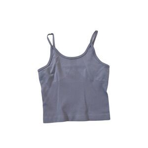 Seamless Light Gray Ribbed Tank Top 92% Polyamide 8% Elastane Small